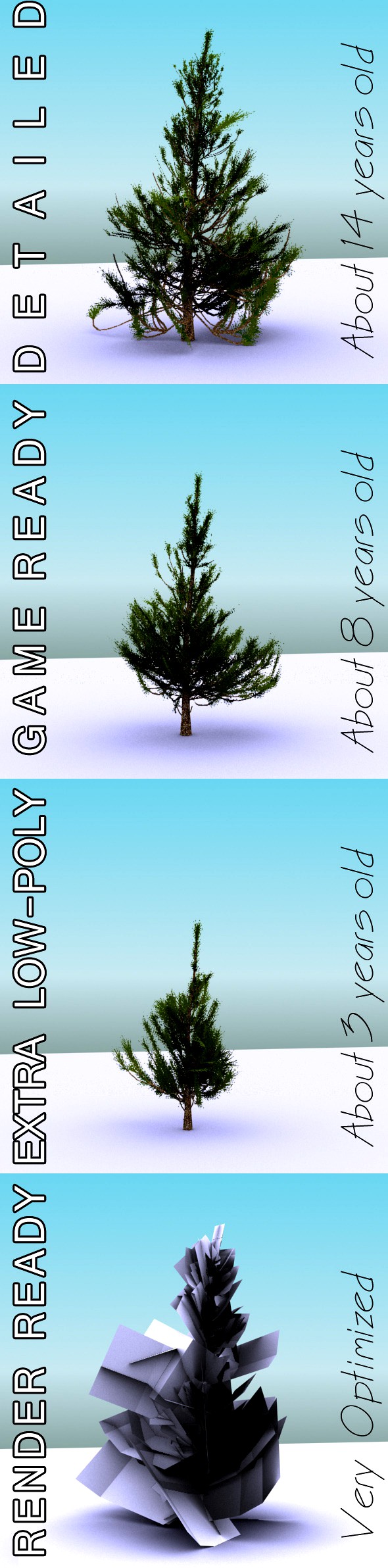 GameReady Low Poly Tree Pack 2 (Aleppo Pine)