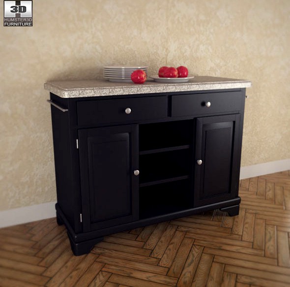 Kitchen Cart with Gray Granite Top - Home Styles