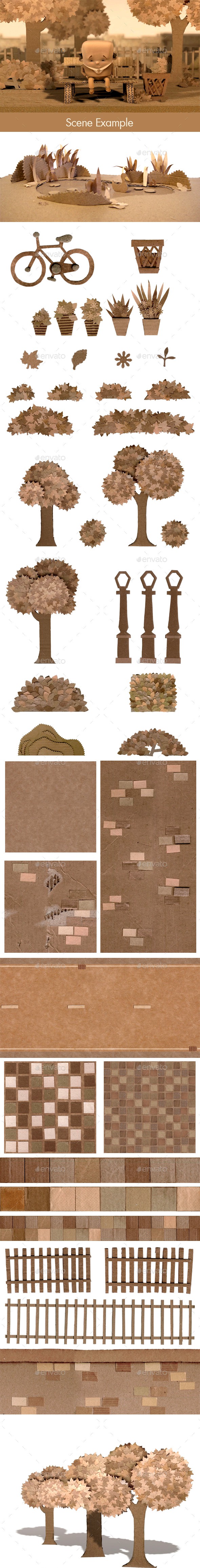 44 Handmade Cardboard City Scene Textures