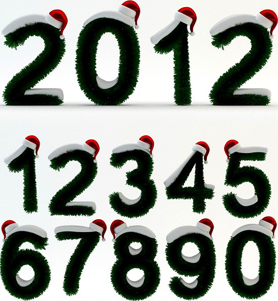 Stylized Christmas Numbers 01