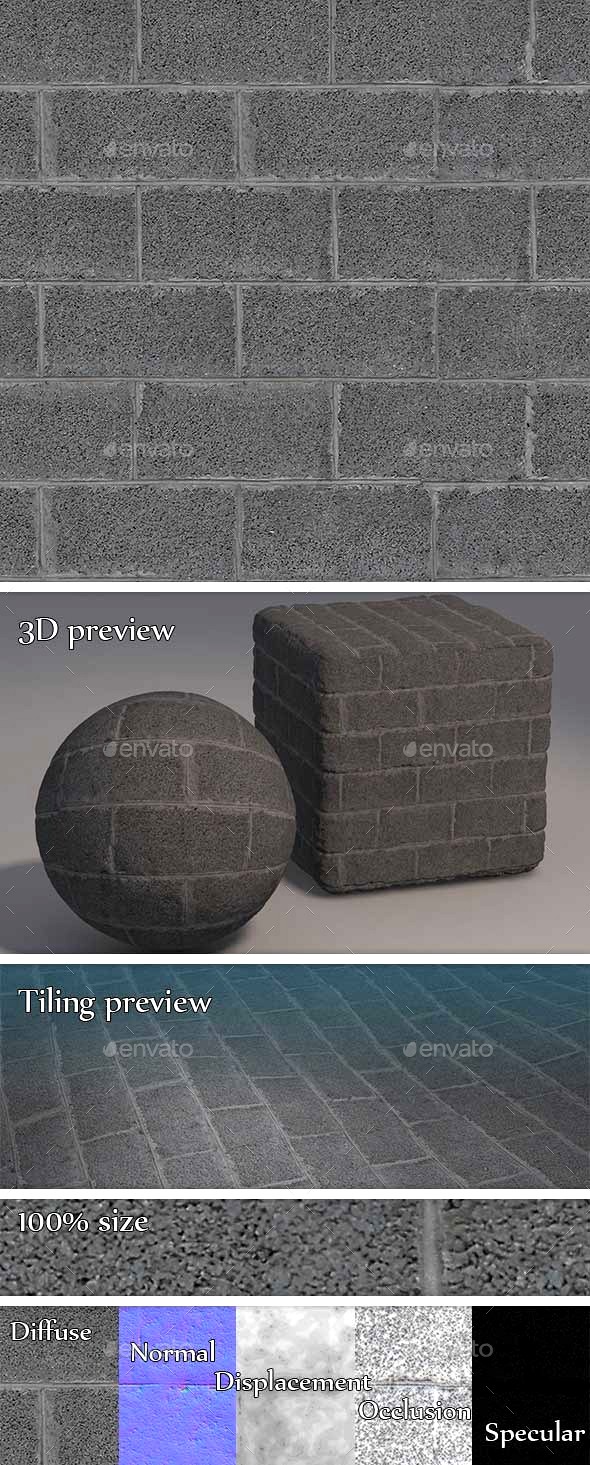 Concrete Blocks Wall Seamless Texture