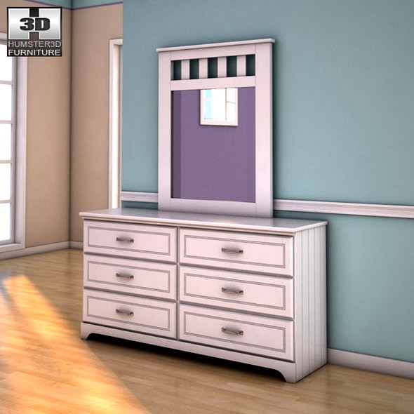 Ashley Lulu Dresser & Mirror 3D model.