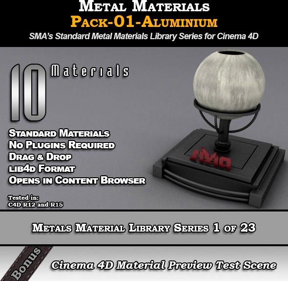 Metals Material Pack-01-Aluminium for Cinema 4D