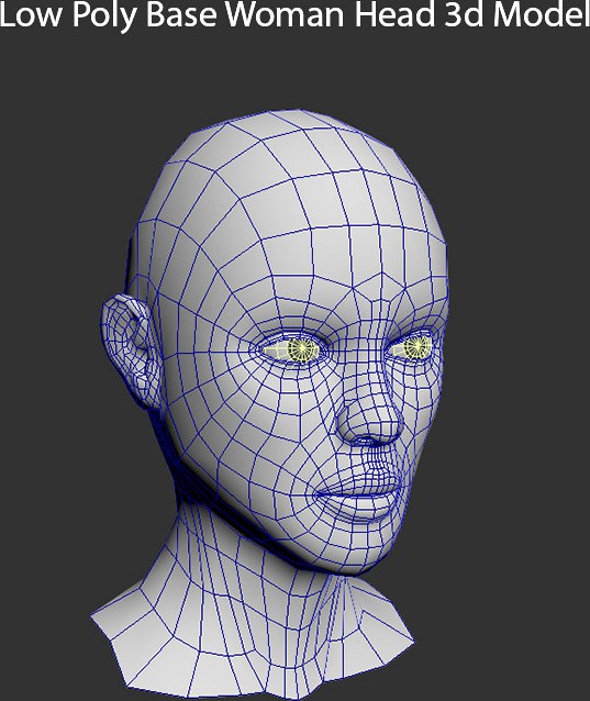 Low Poly Base Woman Head