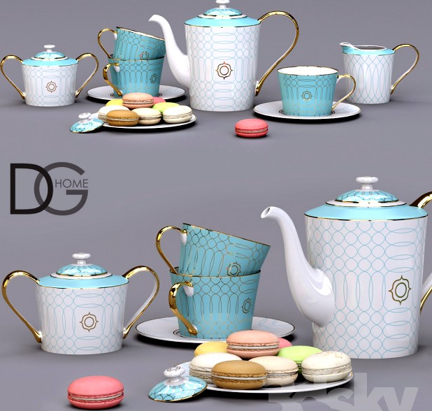 Tea set from DG Home + macaroon