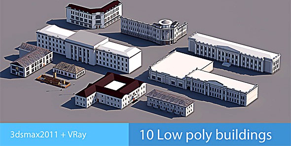 10 Low Poly Buildings