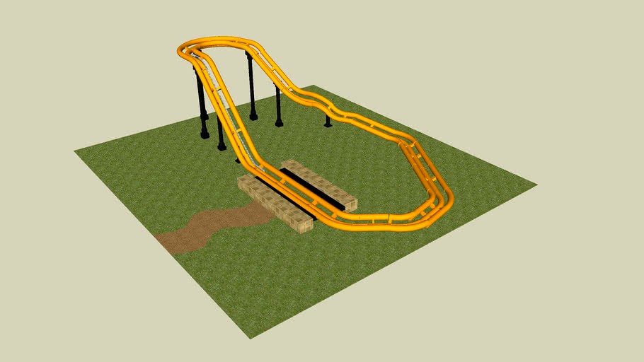 Roller coaster Animation 3d model
