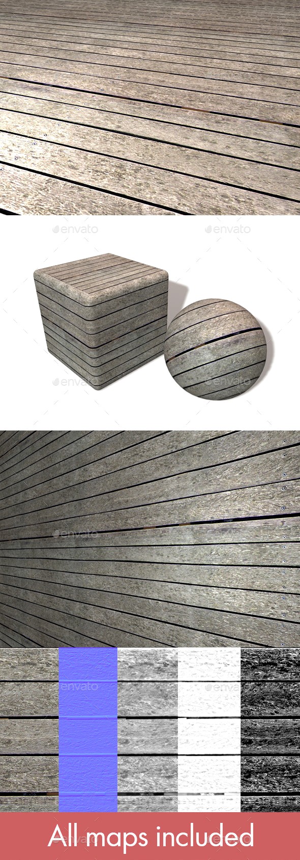 Weathered Wooden Planks Seamless Texture