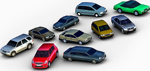 10 Low Poly City Cars Pack