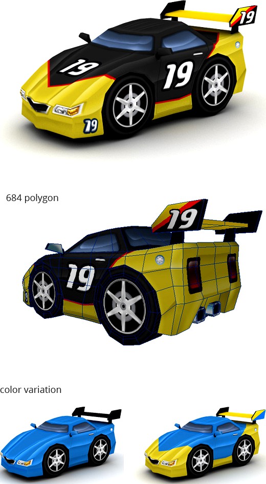 Cartoon racing car