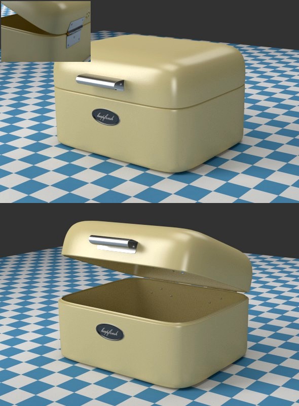 A small oldwhite Breadbox