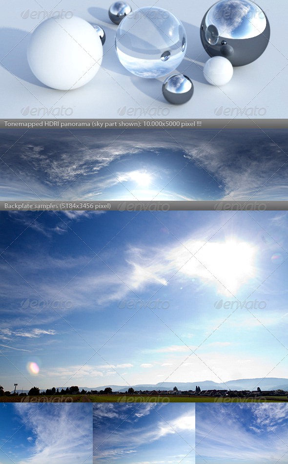 HDRI spherical sky panorama -1052- sunny morning