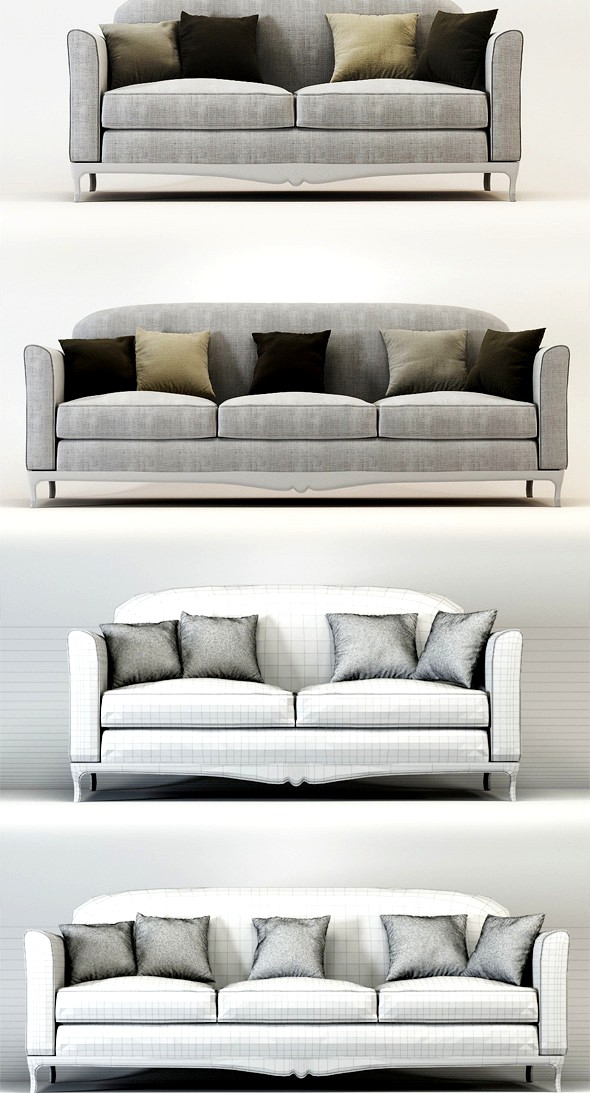 Quality 3dmodel of sofa Dorian. Veneta Sedie