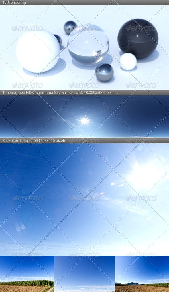 HDRI spherical sky panorama -1028 - sunny blue sky