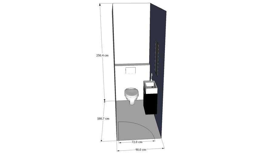 Wc minimal avec lave-mains 3d model