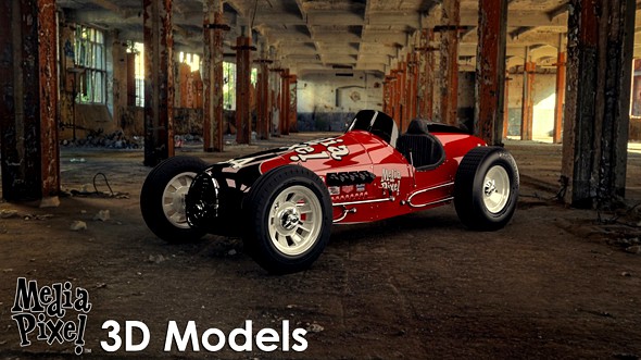 Vintage Sprint Car 3D Model by Media Pixel™