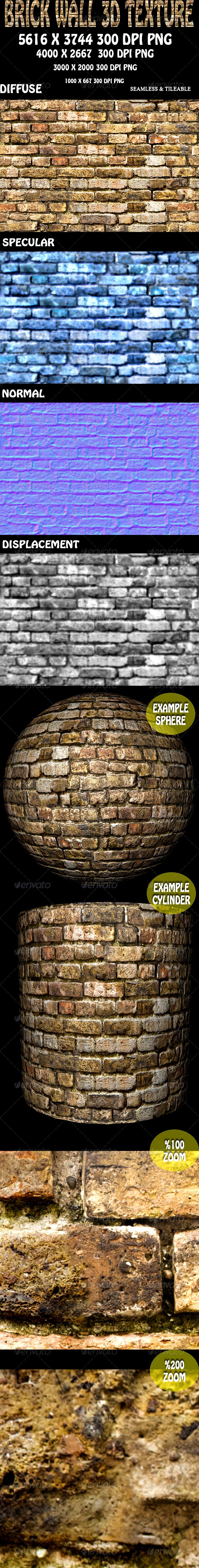 Brick Wall 3D Texture