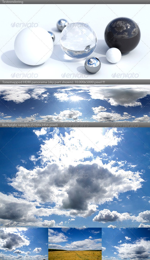 HDRI spherical sky panorama -1439- sunny noon sky
