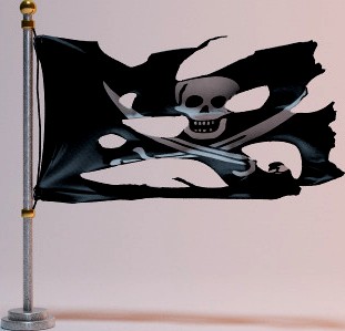 Torn pirate flag