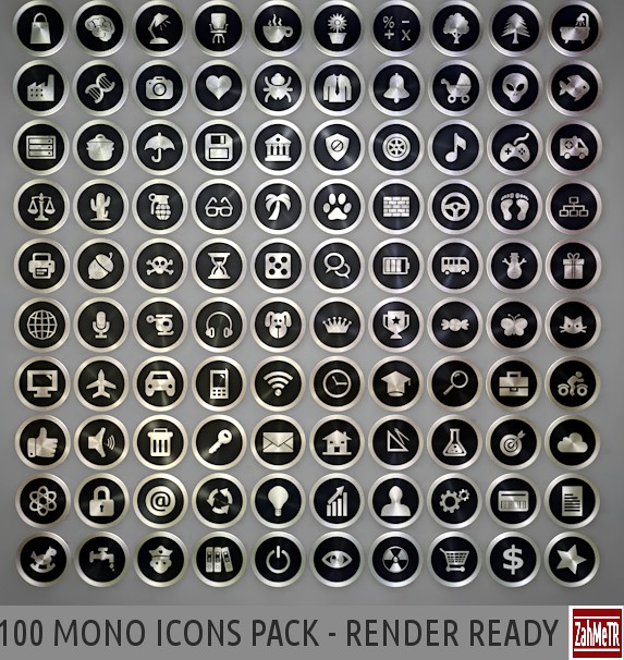 100 Mono Icons Mixed Pack