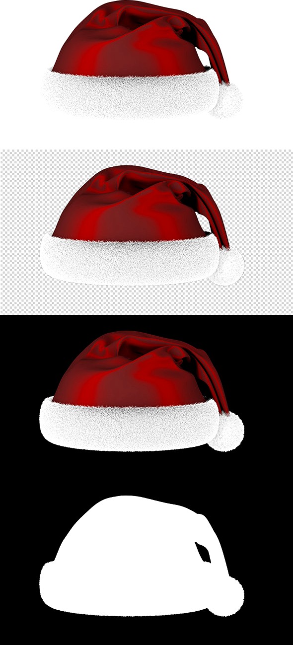 Ready render scene for Christmas Santa hat