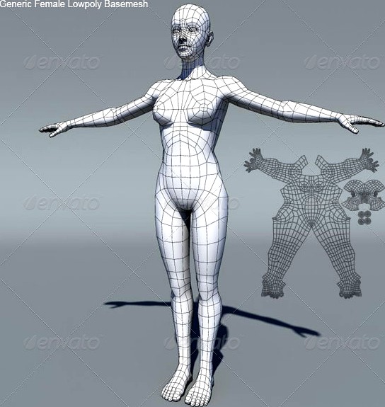 Generic Female Low Poly Base Mesh