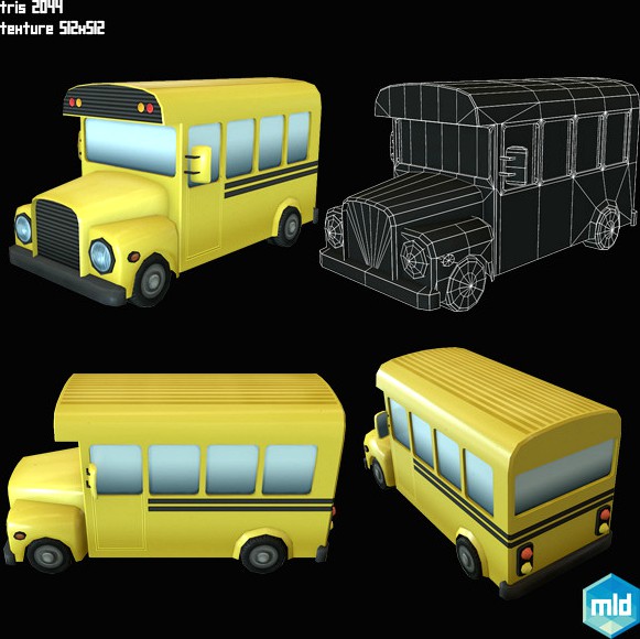 Low Poly School Bus