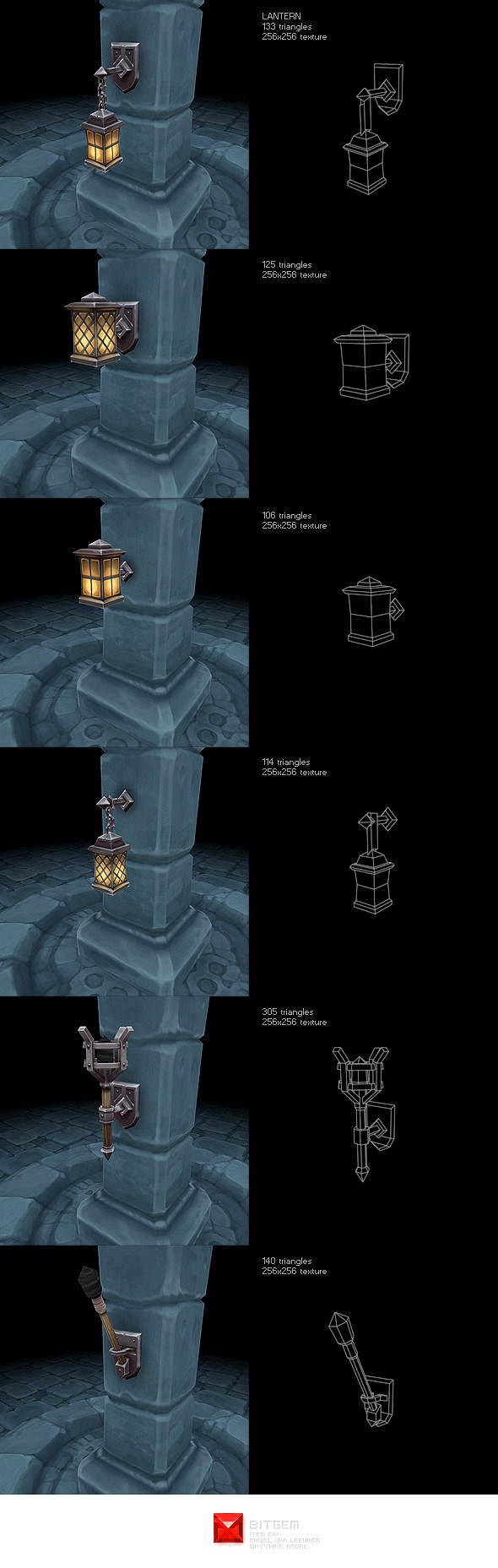 Low Poly Lantern Set