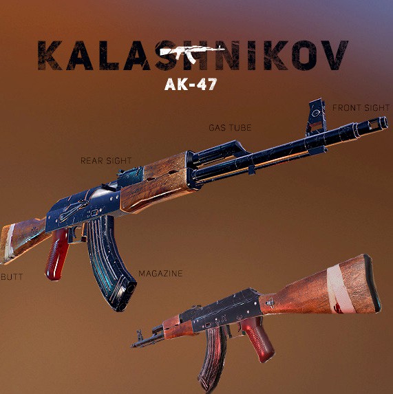 AK-47 Kalashnikov PBR Low-Poly Game Ready