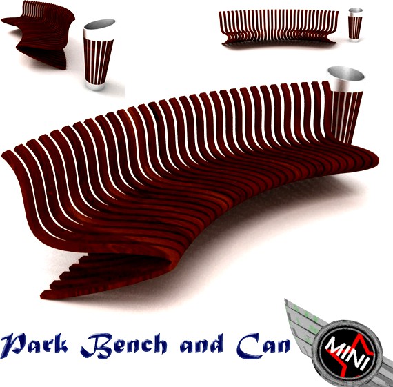 Park Bench and Can Model
