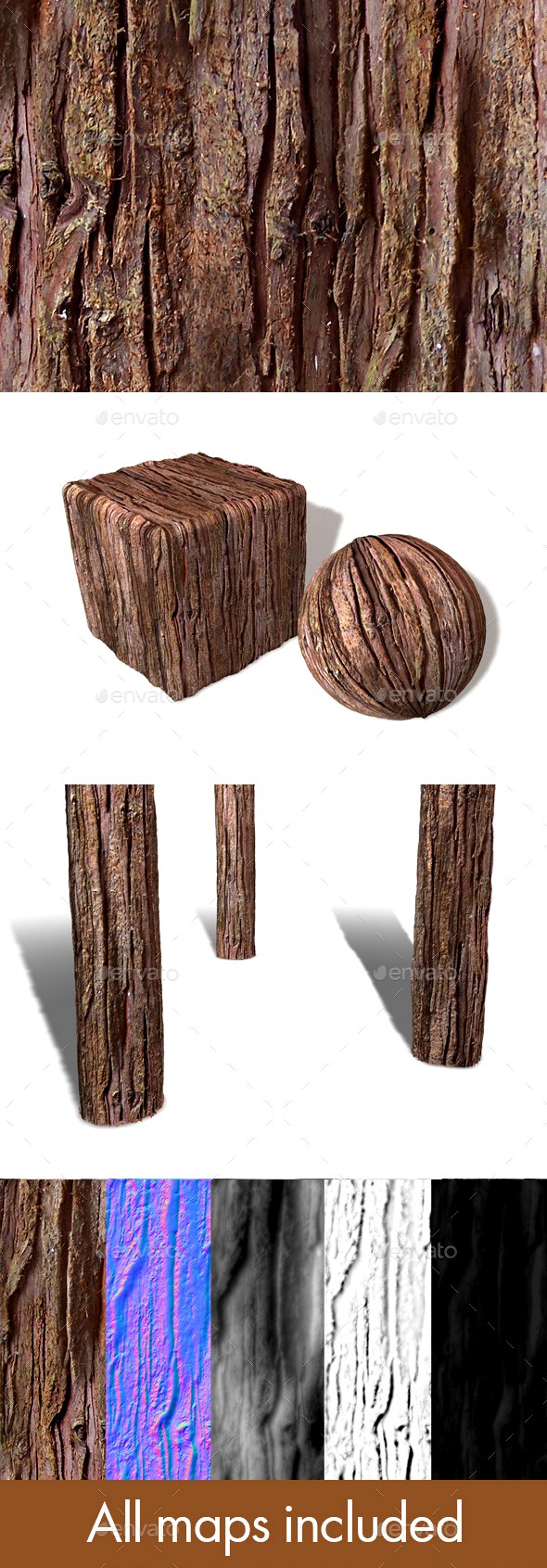 Red Tree Bark Seamless Texture