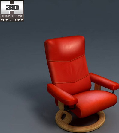 Alpha Large Chair - Ekornes Stressless - 3D Model.