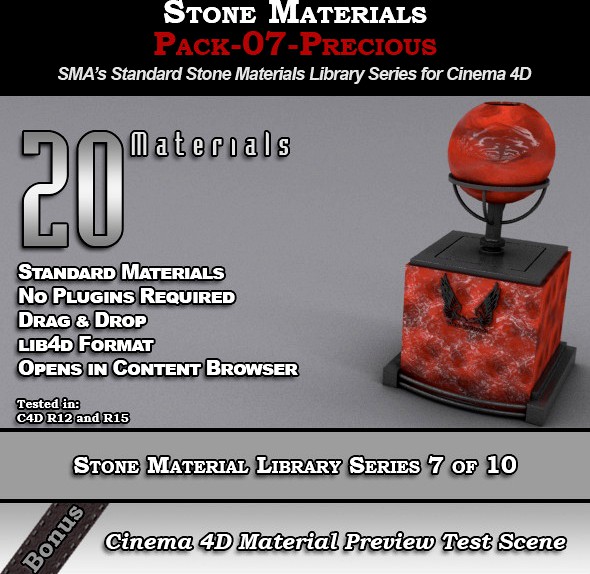 Standard Stone Material Pack-07-Precious for C4D