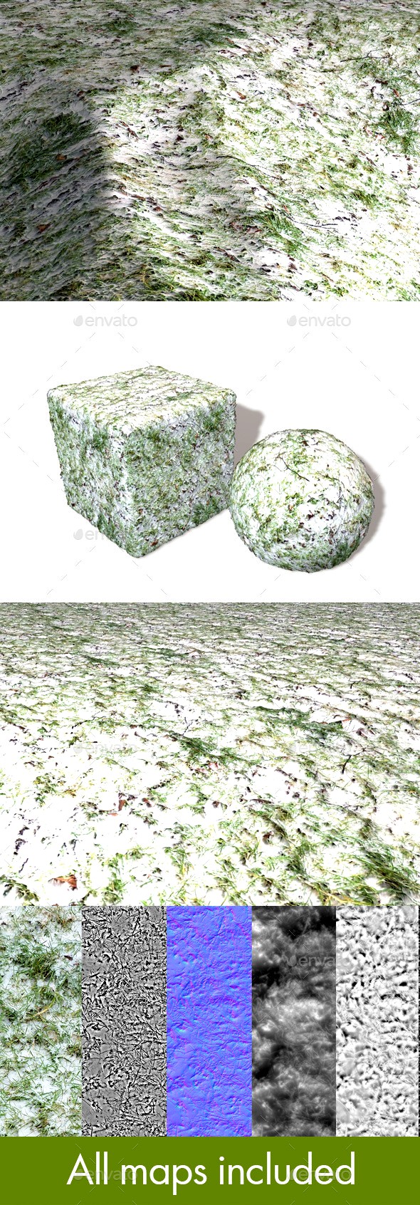 Snowy Grass Seamless Texture