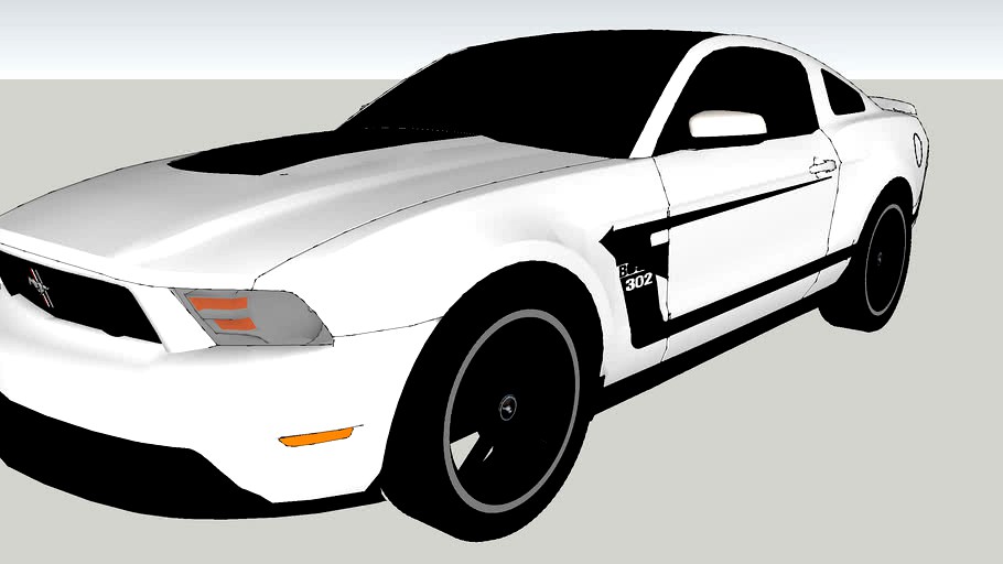 2012 Ford Mustang Boss 302 (White and Black)