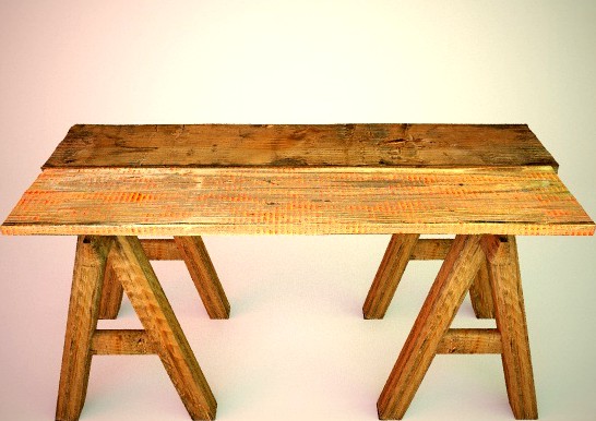 Work Table Wood VrayC4D
