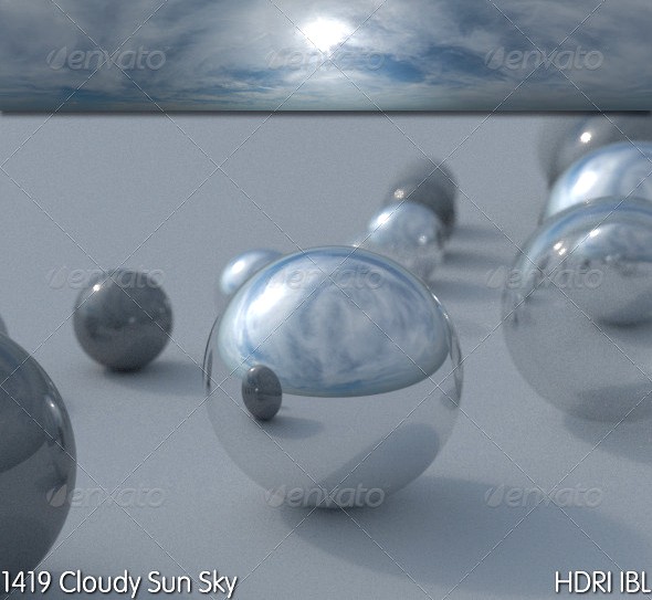 HDRI IBL 1419 Cloudy Sun Sky