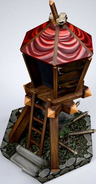 orc tower LOW POLY, mobile, game ready