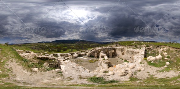 HDRI Archaeological Excavation Area And The Hills