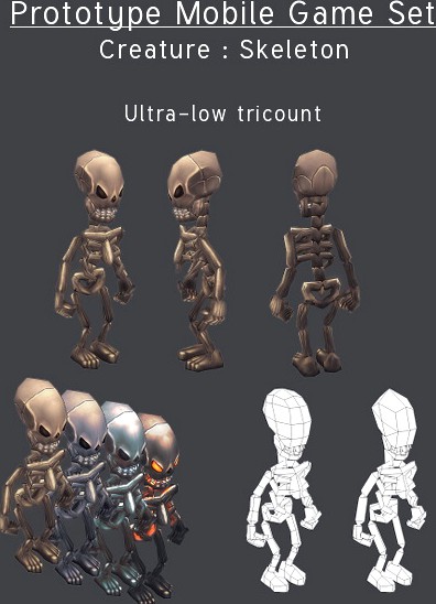 Prototype Mobile Game Set - Creature : Skeleton