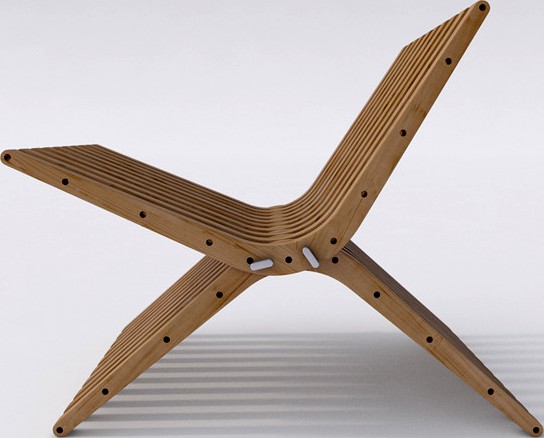 Wooden Lounge Chair BOOMERANG