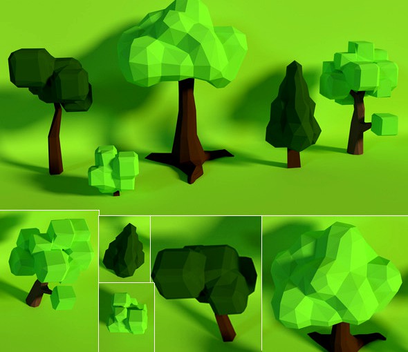 LowPoly Trees .Pack7
