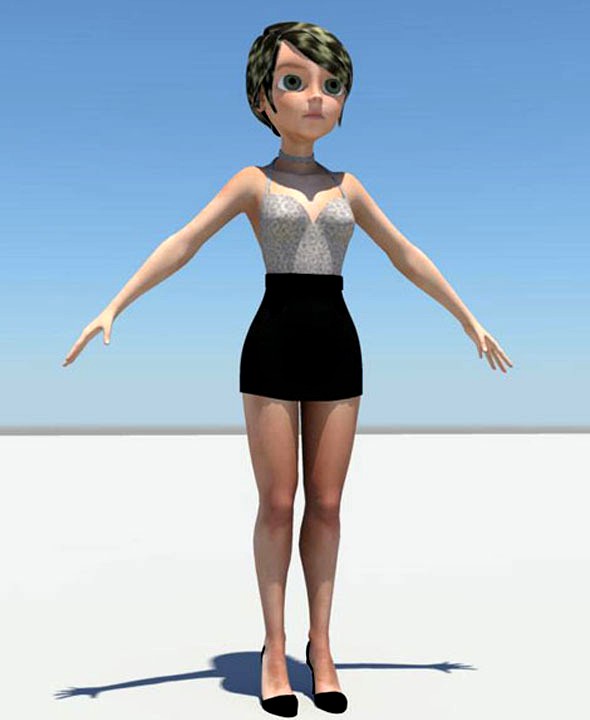 Semi realistic cartoon girl