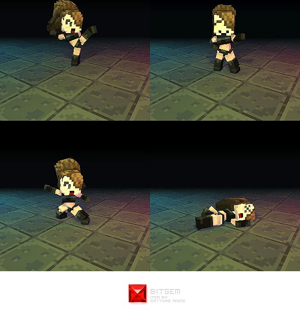 Low Poly 3D Pixel Girl