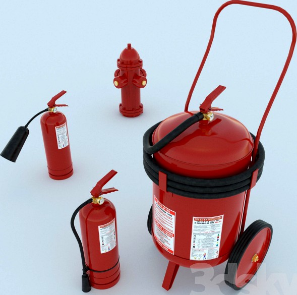 set of fire extinguishers