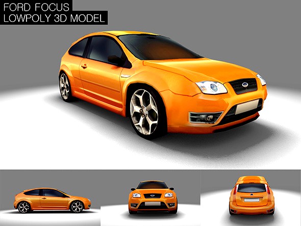 Low Poly Ford Focus Game Model