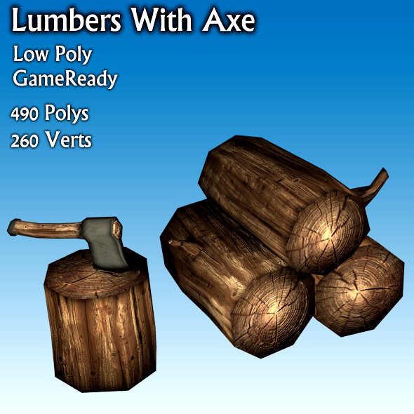 Lumbers With Axe - Low Poly