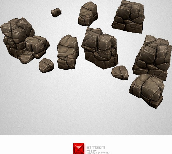 Low Poly Rock Formation 03