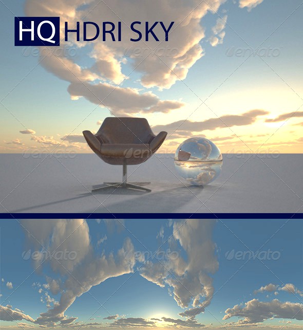 Realistic Cloudy Evening Sky HDRI