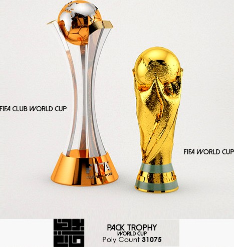 Pack Of  World Cup Trophies 3D Model